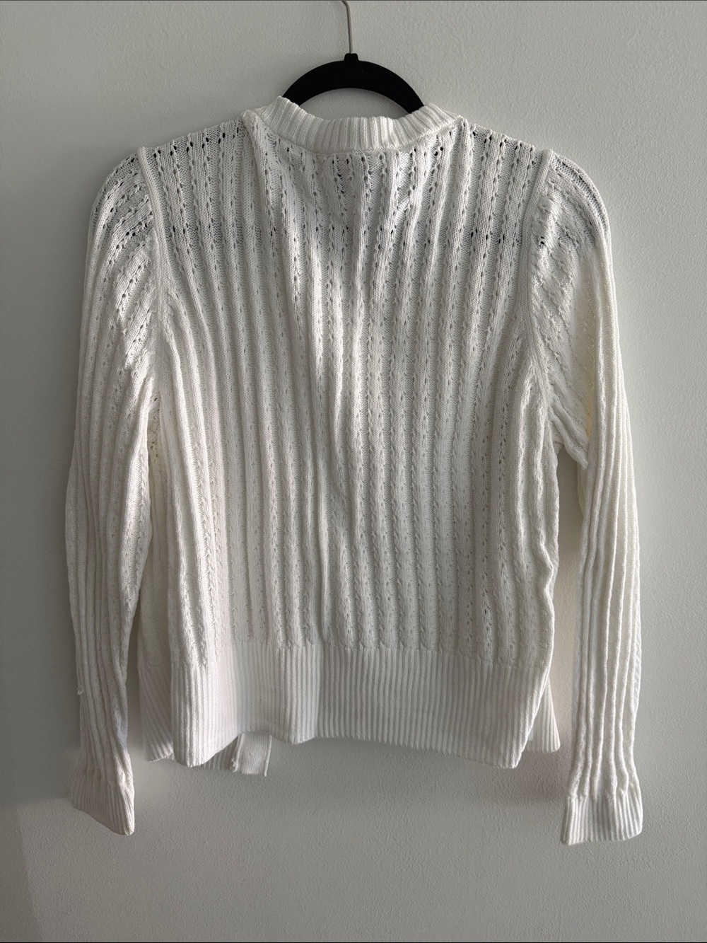 Talbots White Ribbed Eyelet Button Cardigan - Picture 6 of 6